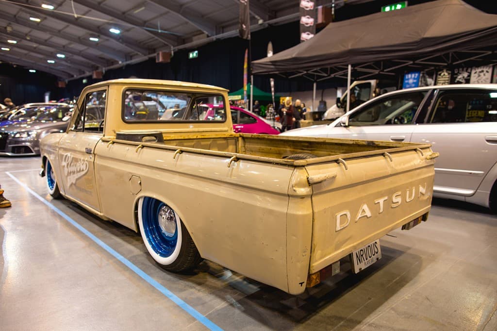 Player's 1966 Datsun 520 on Air Lift Performance air suspension