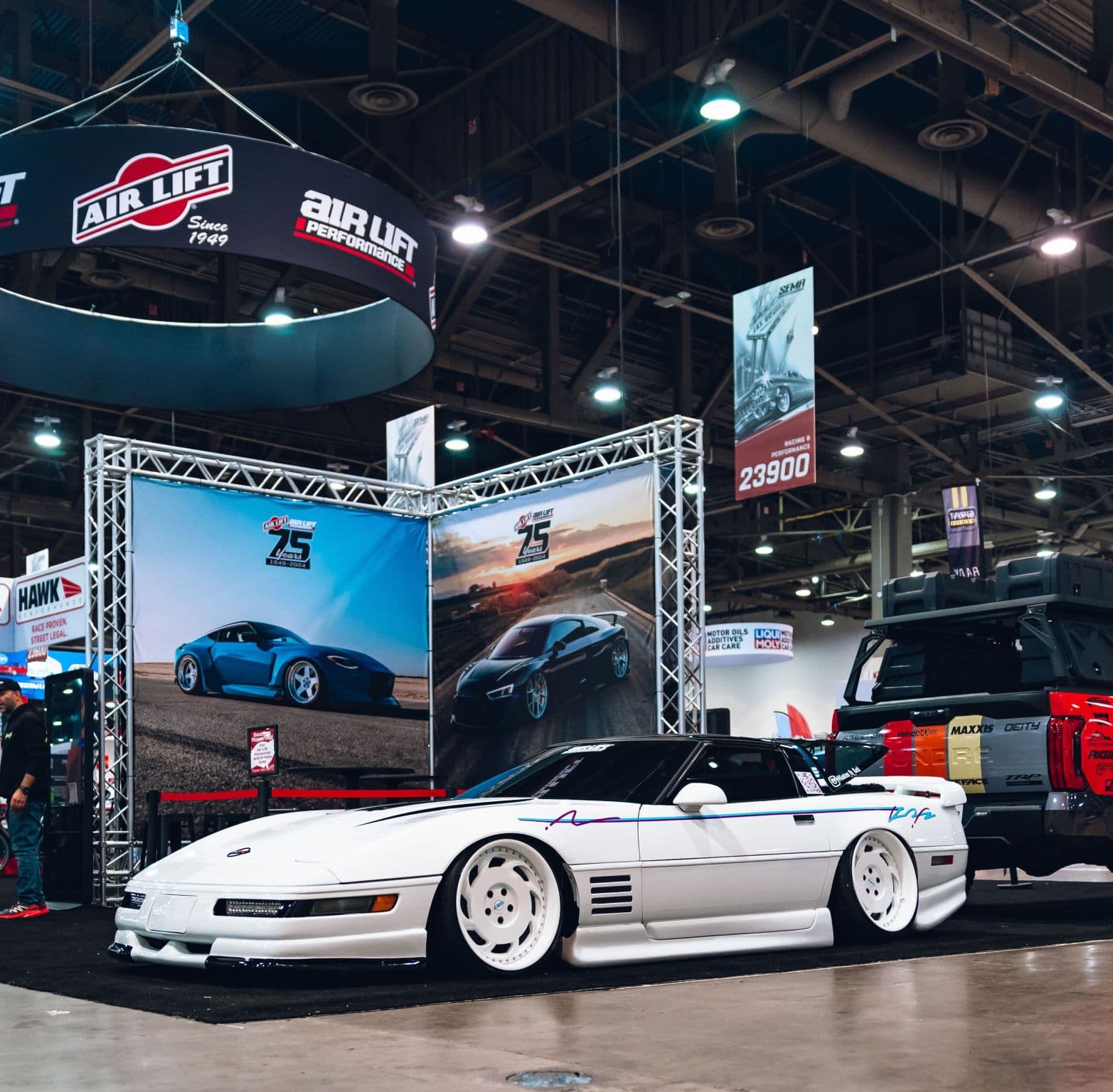 Air Lift Company and Performance booths at SEMA 2024 in Las Vegas.